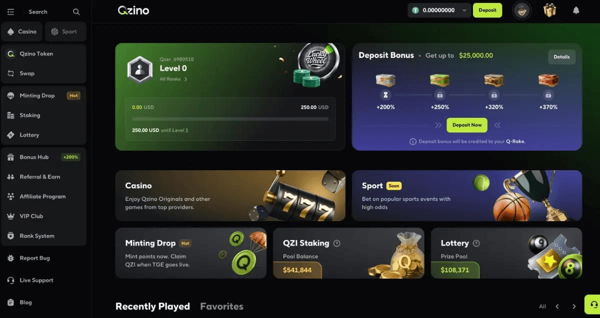 Qzino Account Registration and Login Instructions image 1